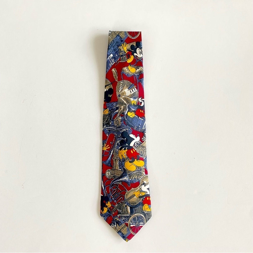 Vintage Disney Mickey Unlimited Men's Neck Tie Made In Italy Mickey Mouse - Picture 2 of 11